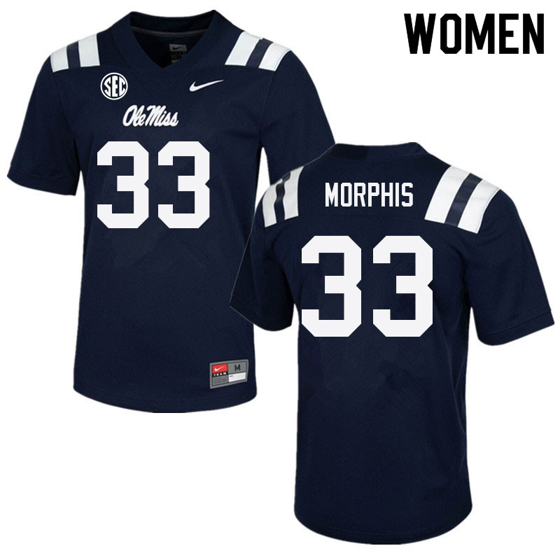 Austin Morphis Ole Miss Rebels NCAA Women's Navy #33 Stitched Limited College Football Jersey DXL7258UC